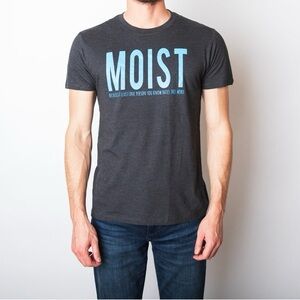 crazy dog t shirts MOIST ONE PERSON YOU KNOW HATES THIS WORD MEN'S T SHIRT sz L